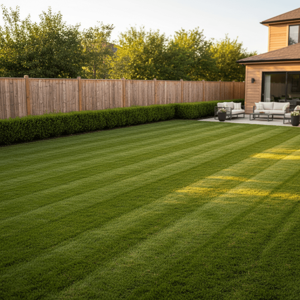 Backyard cleaned and hedges trimmed